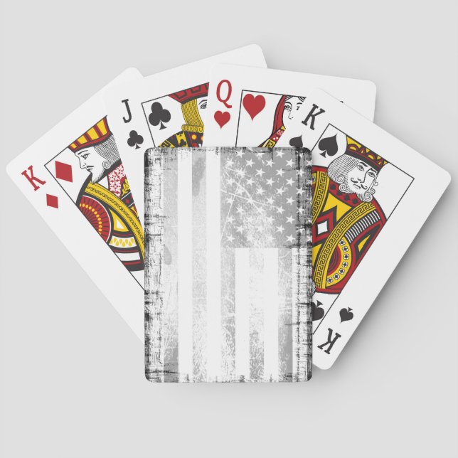 Art Grunge American Flag Poker Cards (Back)