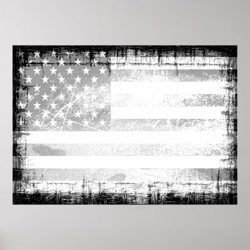 Art Grunge American Flag Poster