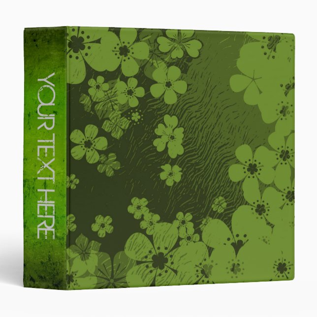 Art grunge green floral pattern binder (Front/Spine)