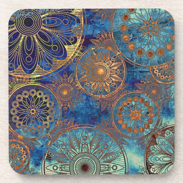 Art grunge pattern beverage coaster (Front)
