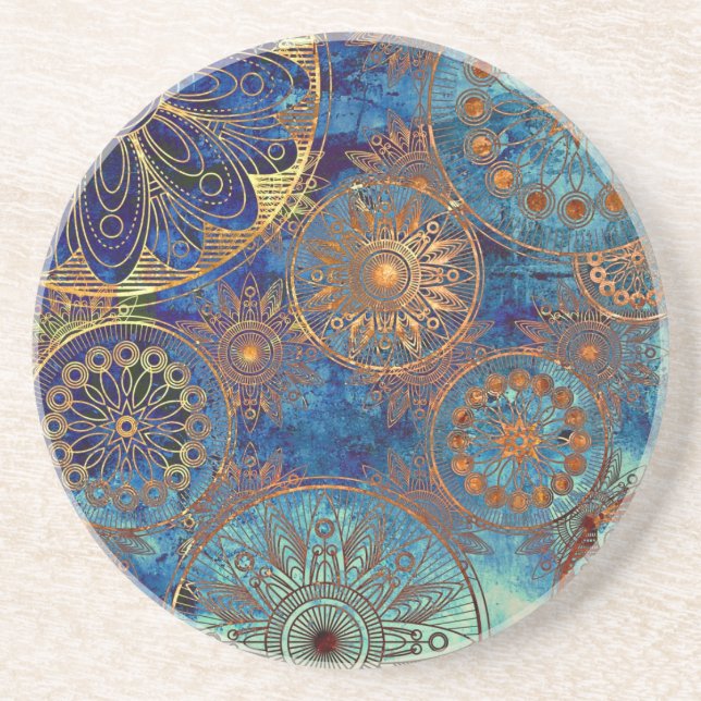 Art grunge pattern drink coaster (Front)
