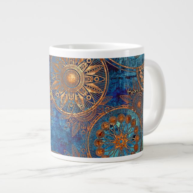 Art grunge pattern giant coffee mug (Front Right)