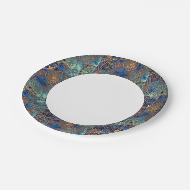 Art grunge pattern paper plates (Angled)