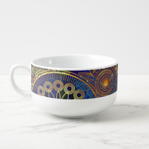 Art grunge pattern soup mug