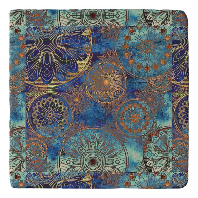 Art grunge pattern trivet (Front)