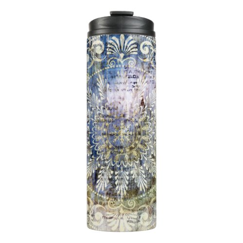 art grunge vintage textured background with tradit thermal tumbler