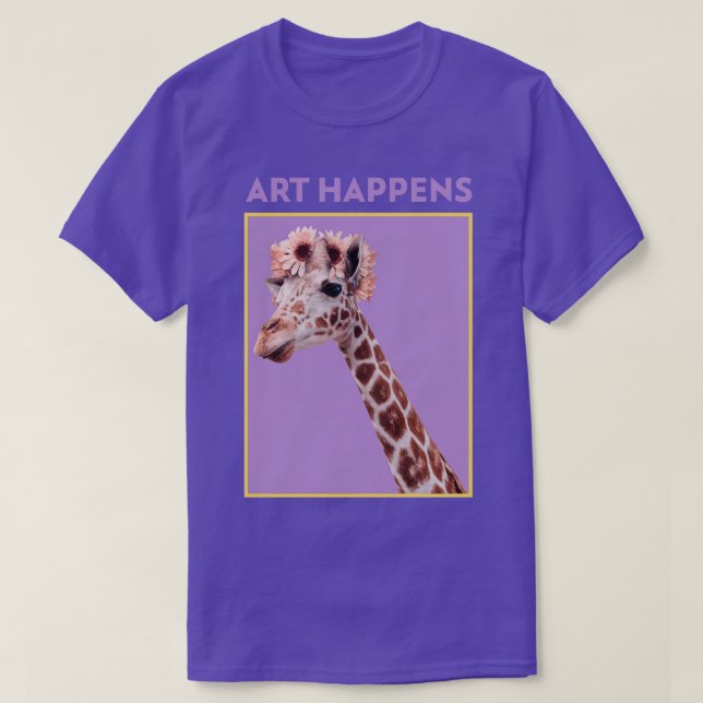Art Happens Art Giraffe T-Shirt (Design Front)