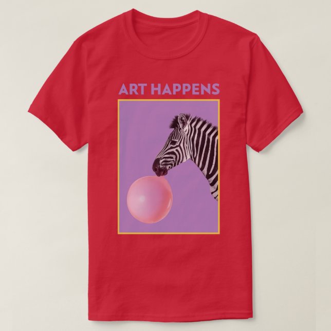 Art Happens Art Zebra Bubble Gum T-Shirt (Design Front)