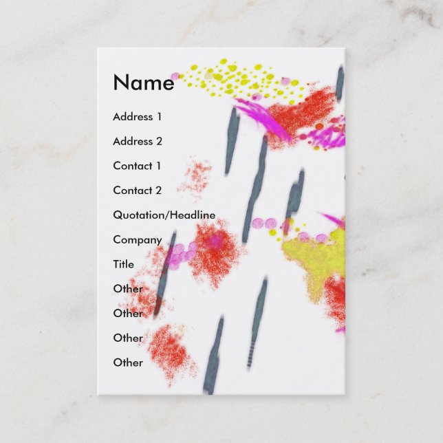 Art Happens Color Splash Business Card (Front)