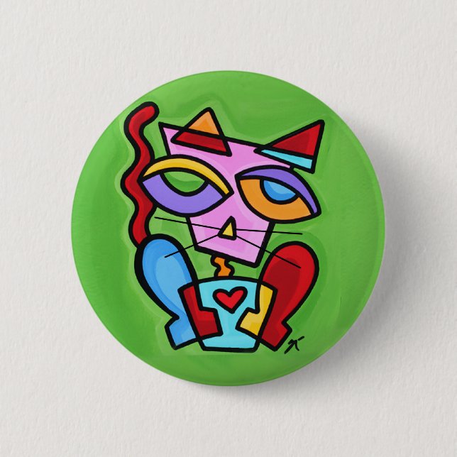 art_happylovecat_rnd pinback button (Front)