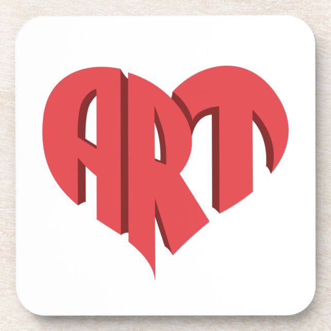 Art Heart Beverage Coaster (Front)