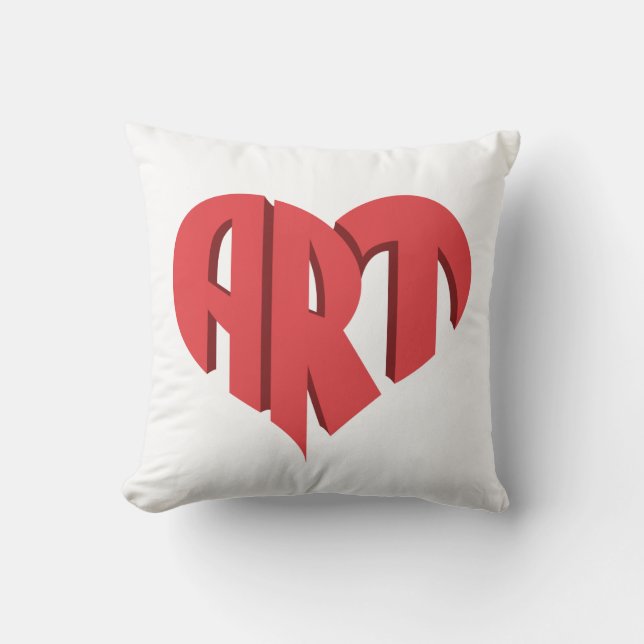 Art Heart Throw Pillow (Front)