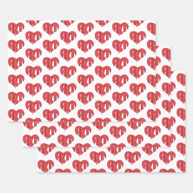 Art Heart Wrapping Paper Sheets (Set)