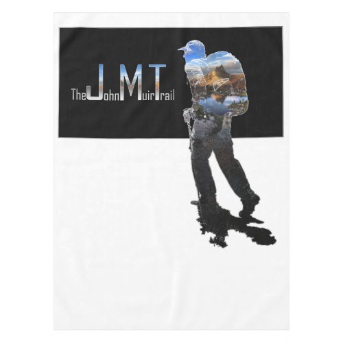 Art _ Hiker Silhouette _ John Muir Trail Text Tablecloth