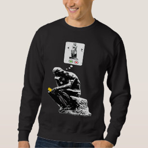 Art History Geek  Rodin Thinker Statue Dating App Sweatshirt