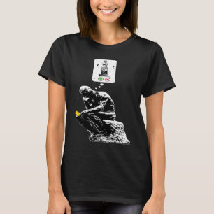 Art History Geek  Rodin Thinker Statue Dating App T-Shirt