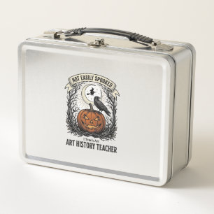 Art History Teacher Shirt with Spooky Pumpkin Engr Metal Lunch Box
