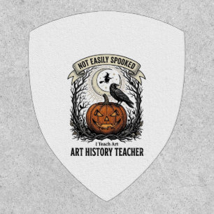 Art History Teacher Shirt with Spooky Pumpkin Engr Patch