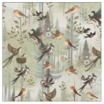 Art illustration of modern-style simplistic birds fabric