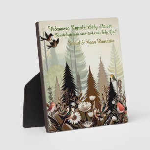 Art illustration of modern-style simplistic birds plaque