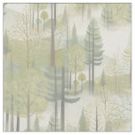 Art illustration of pine trees in a modern-style fabric