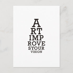 Art Improves Your Vision Eye Chart Postcard