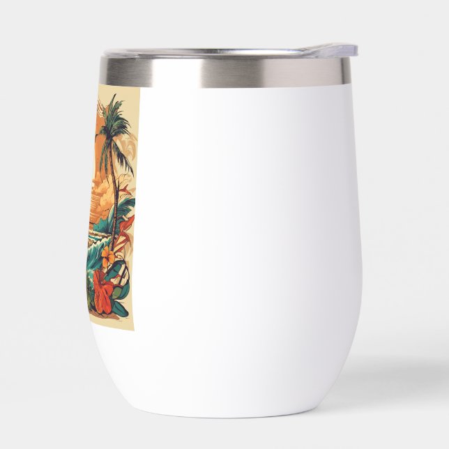 Art in Glass: Unique & Stylish Creations" Thermal Wine Tumbler (Left)