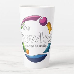 "Art in Motion: Circular Lawn Bowls Bowled Logo, Latte Mug
