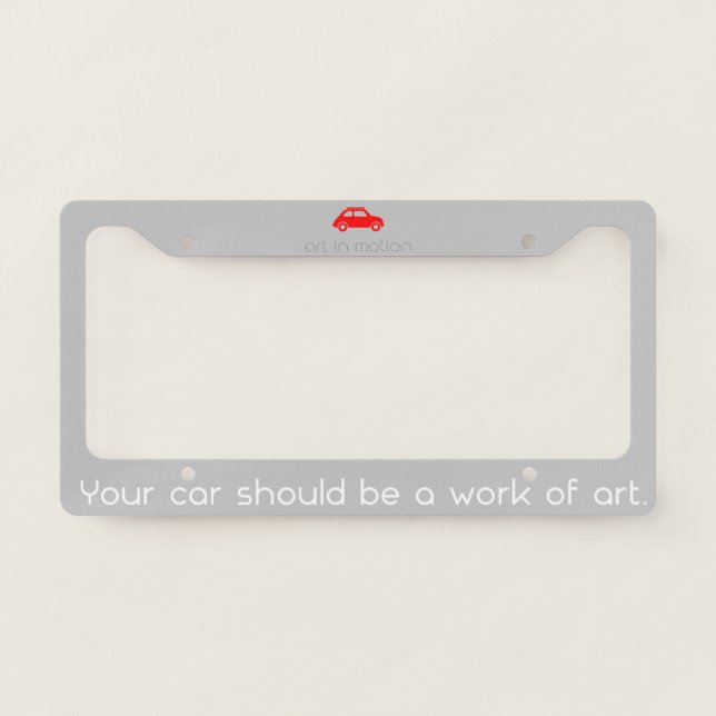 Art In Motion License Plate Frame (Grey) (Front)