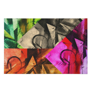 Art In shapes Colors and Lines On This Modern Faux Canvas Print