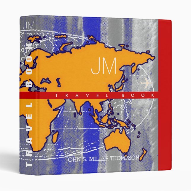 art-inspired travel-book, cool world map binder (Front/Spine)