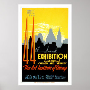Art Institute Chicago 1940 WPA Poster
