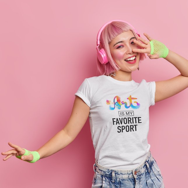 Art is My Favorite Sport Fun Student Teacher White T-Shirt (Creator Uploaded)