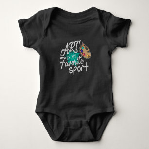 Art Is My Favorite Sport green Splash Baby Bodysuit