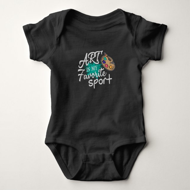 Art Is My Favorite Sport green Splash Baby Bodysuit (Front)