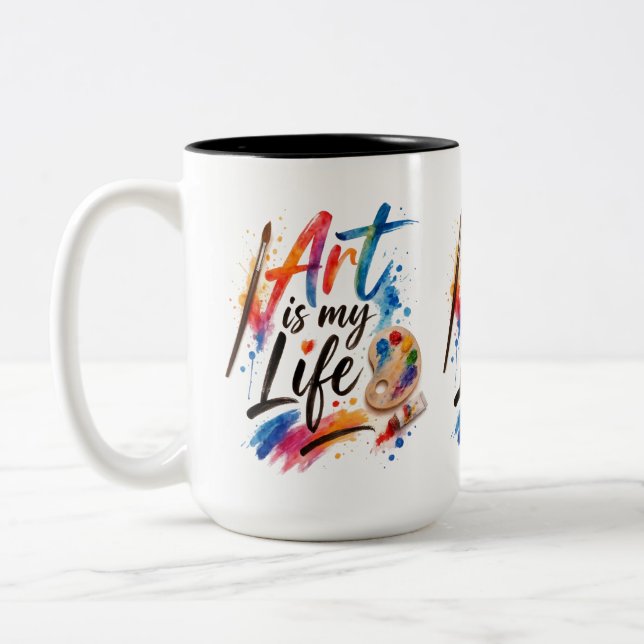 Art is my life Two-Tone coffee mug (Left)