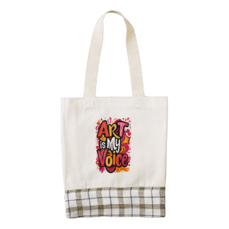 art is my voice zazzle HEART tote bag