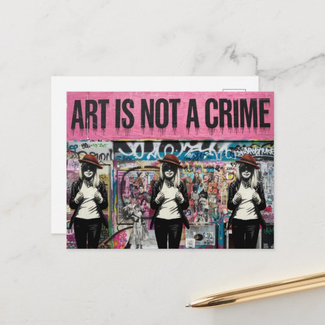 Art is Not a Crime Three Women Postcard (Front/Back In Situ)