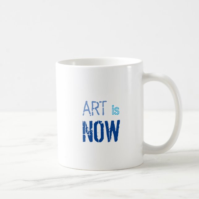Art is Now Blue Concrete Phrase Coffee Mug (Right)