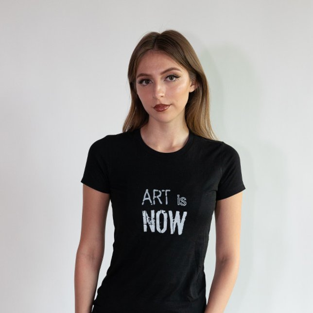 Art is Now White Concrete Phrase T-Shirt ("Art is now" t-shirt)