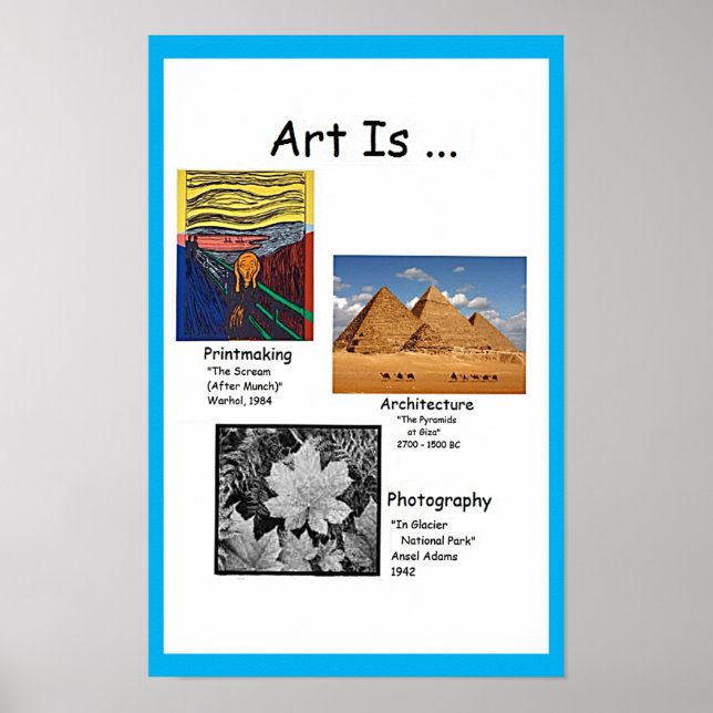 Art is Printmaking, Architecture,Photography (1/4) Poster (Front)