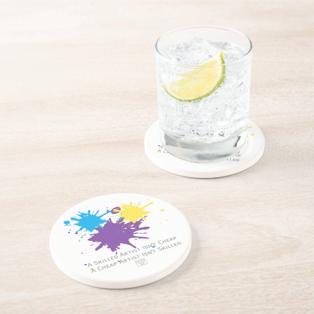 Art Isnt Cheap Drink Coaster (Side)