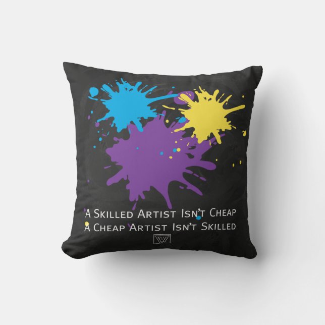 Art Isnt Cheap Throw Pillow (Front)