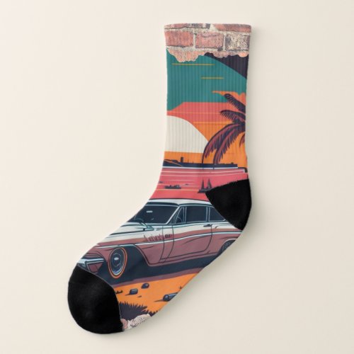 Art journey A cool classic car for fashion Socks