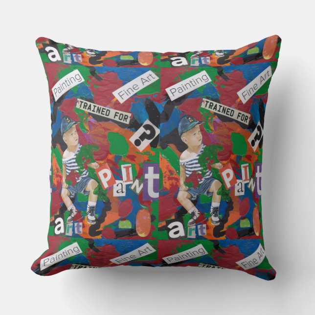 Art Kid Throw Pillow (Front)