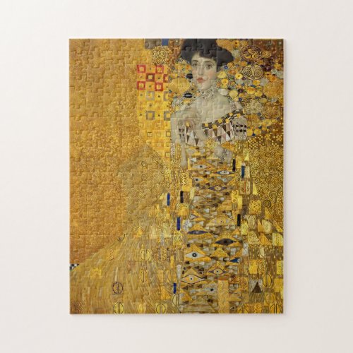 Art Lady gold colorful dress  Gustav Klimt Jigsaw Puzzle