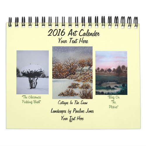 Art landscape snow and seasonal paintings 2016 calendar