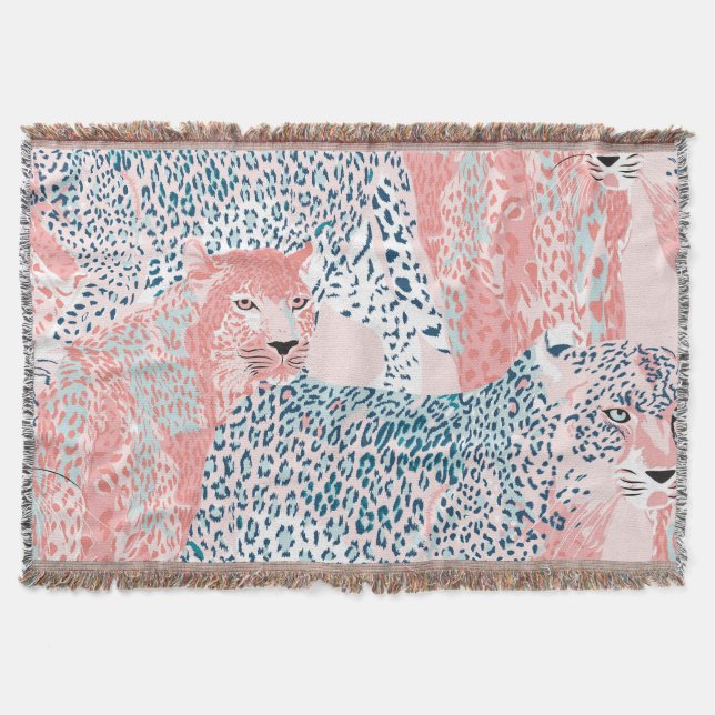 Art Leopard Abstract Animal Pattern Throw Blanket (Front)