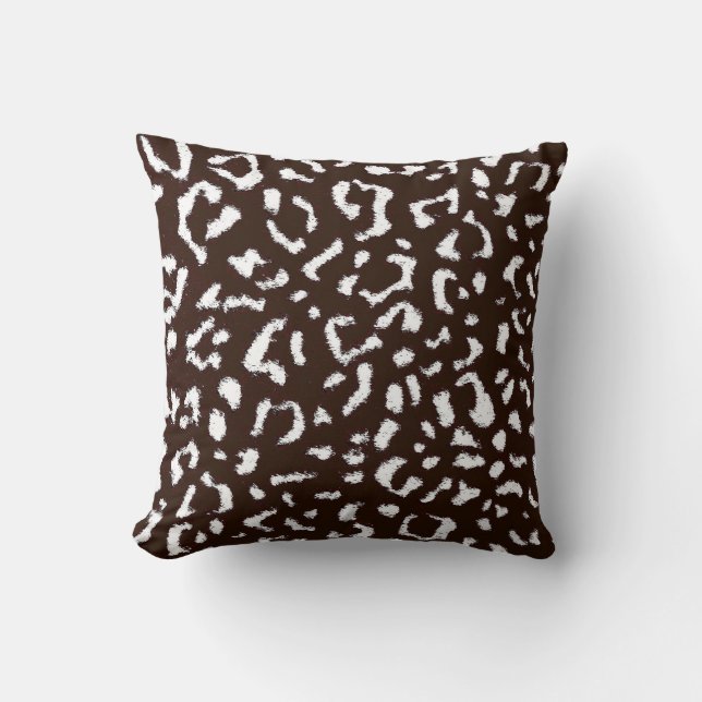 Art leopard fur throw pillow (Front)