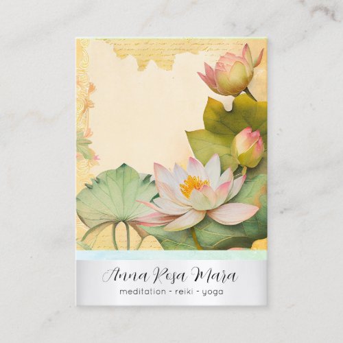 *~* Art Lotus 4    PHOTO Nature Flowers QR AP67 Business Card